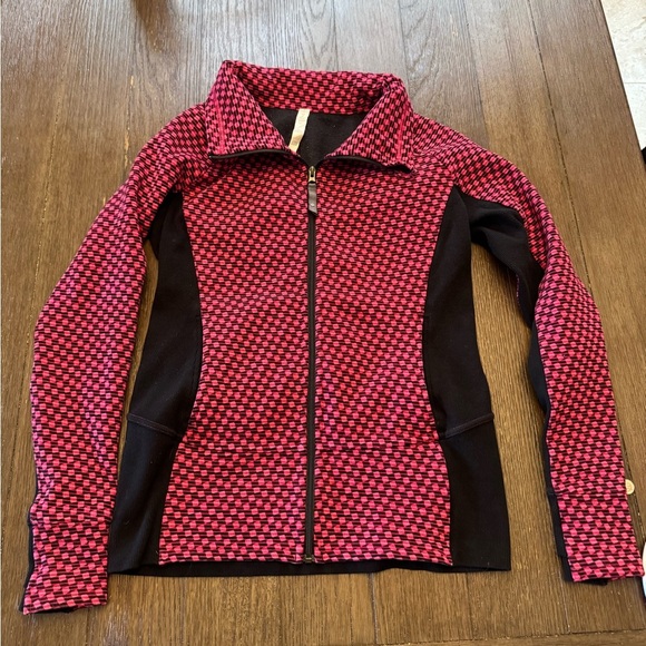 Lululemon Women Radiant Deep Dive Berry Rumble Black Running Jacket Size 10 - Picture 3 of 5